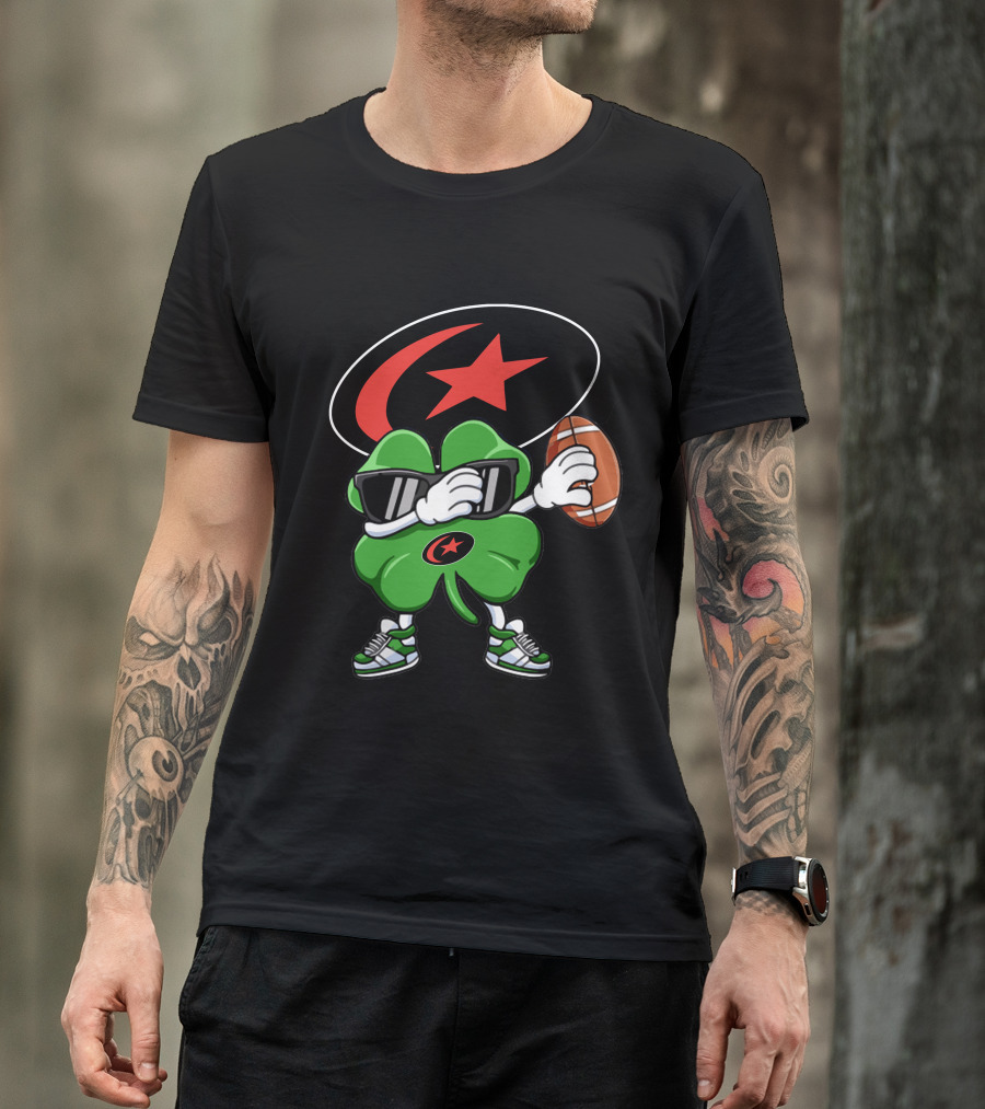 Saracens Rugby Lucky Clover Star Logo Football T-Shirt