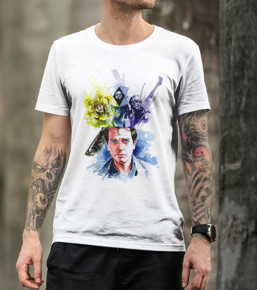 Peter Gabriel Watercolor Portrait With Surreal Artistic Elements T-Shirt