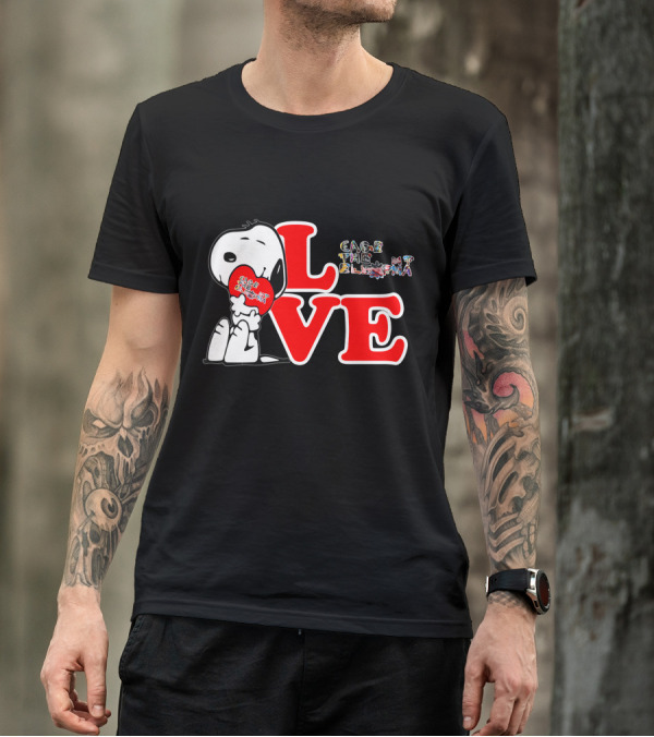 LOVE Snoopy With Cage The Elephant Heart T-Shirt