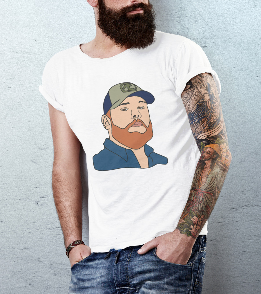 Luke Combs Portrait Hat And Beard T-Shirt