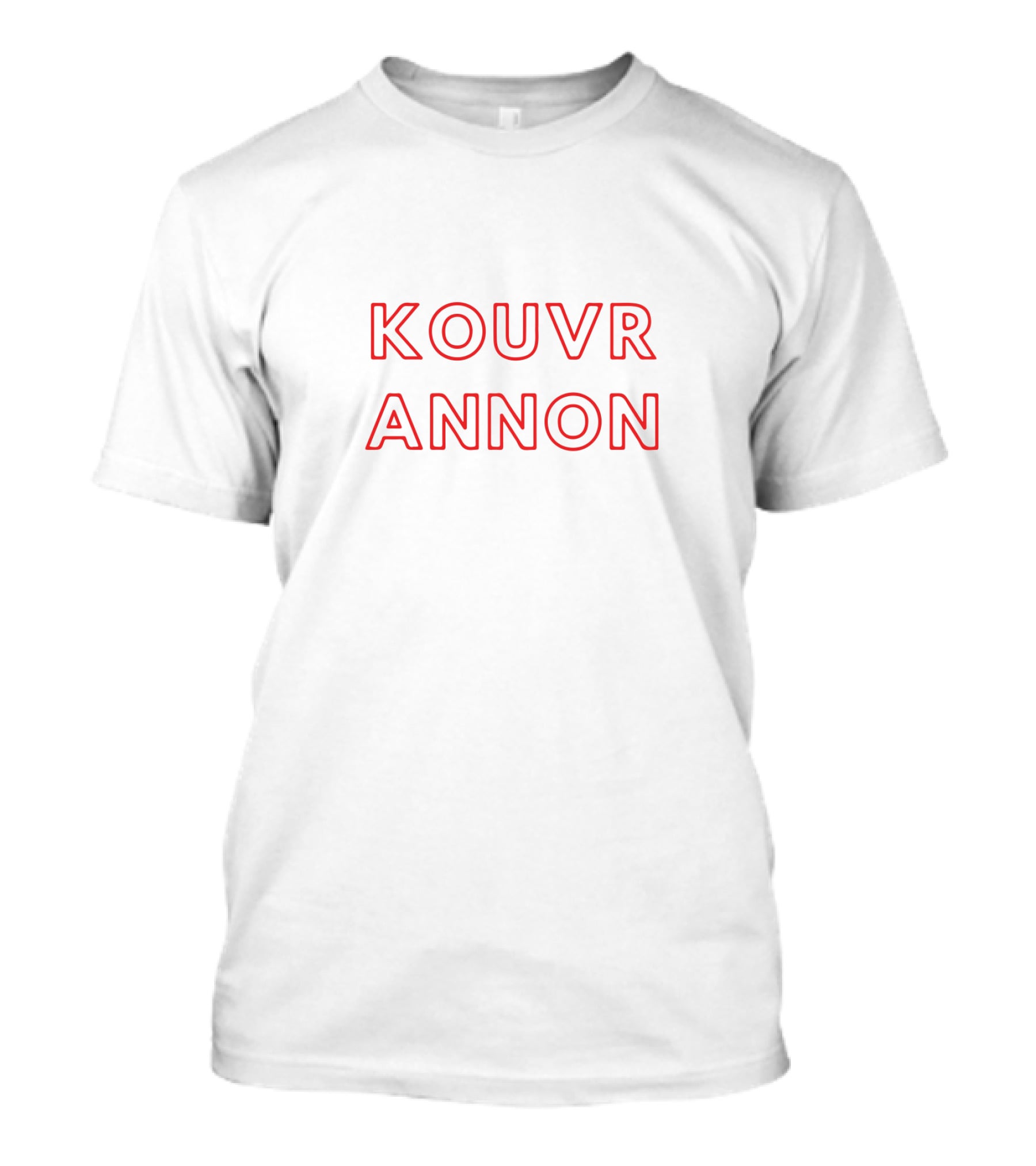 Kouvr Annon Red Outline Text T-Shirt