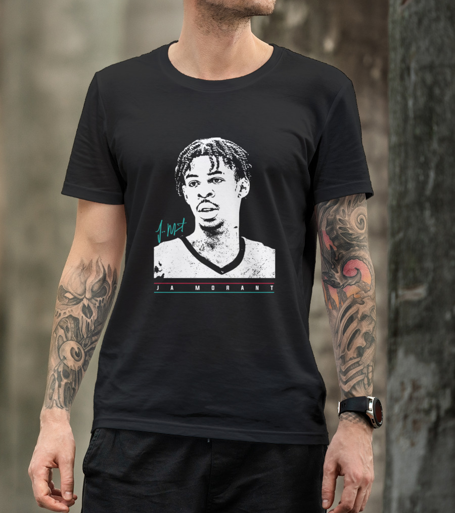 J Morant Headshot Signature JA MORANT T-Shirt