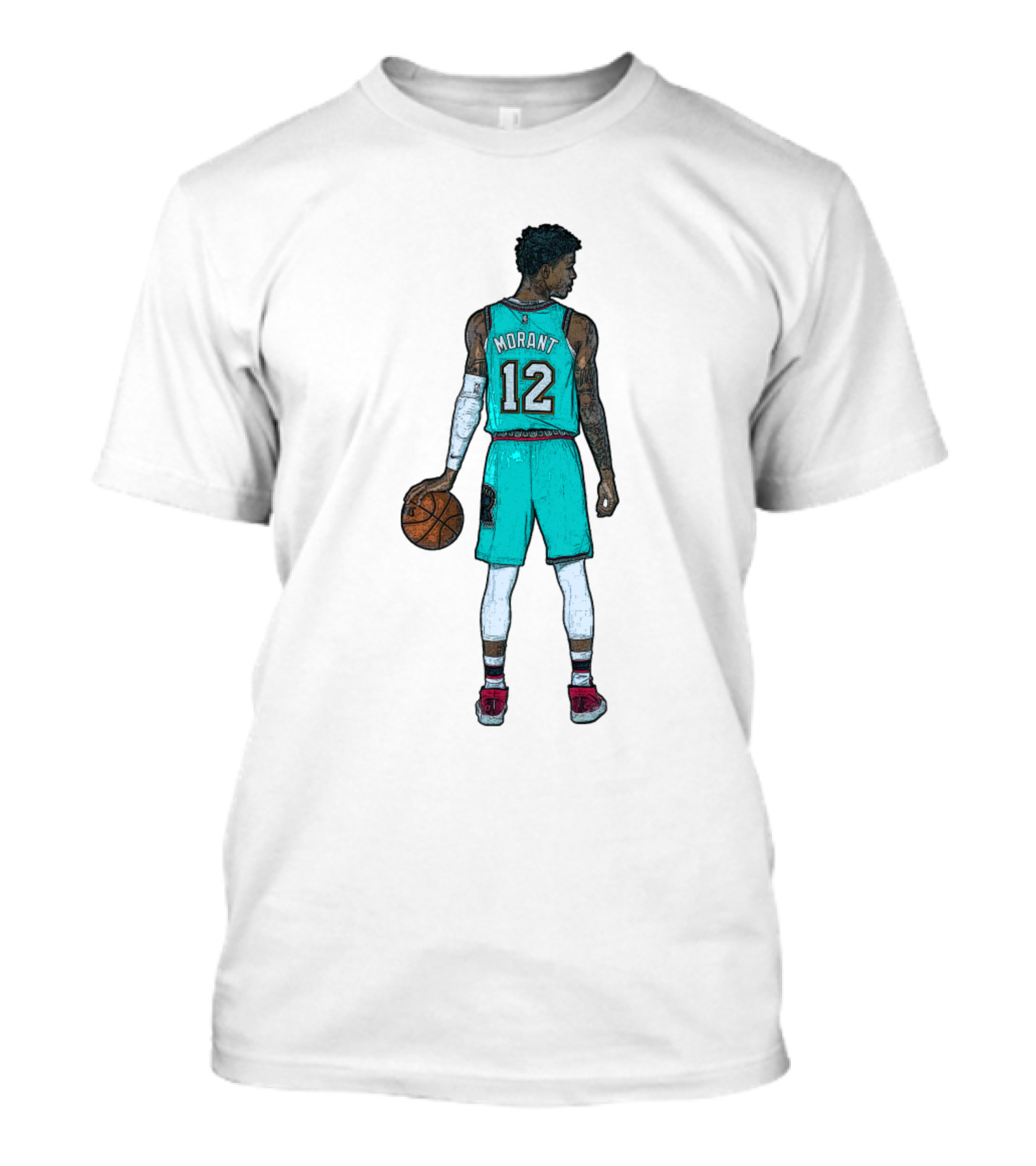 Ja Morant Basketball Player New Teal Jersey 12 T-Shirt