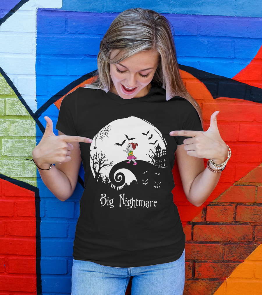 Big Nightmare Girl Halloween Scene T-Shirt