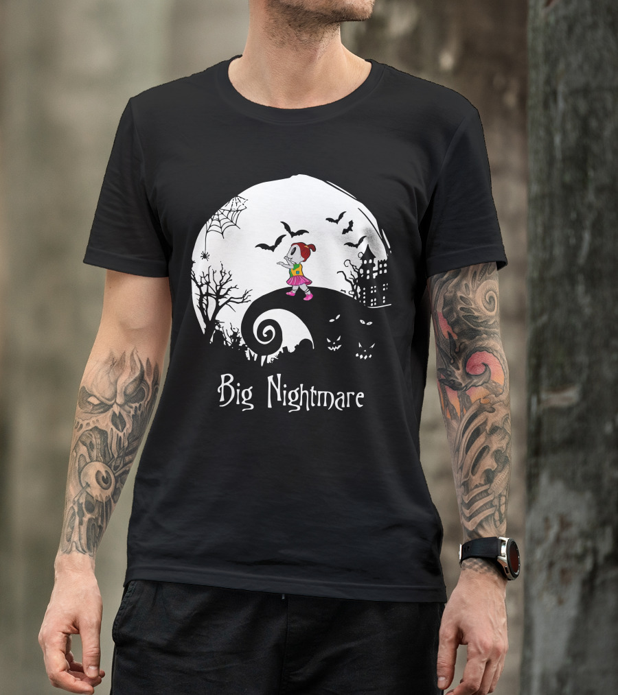 Big Nightmare Girl Halloween Scene T-Shirt