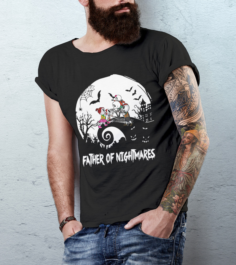 Father Of Nightmares Halloween Skeleton Family T-Shirt