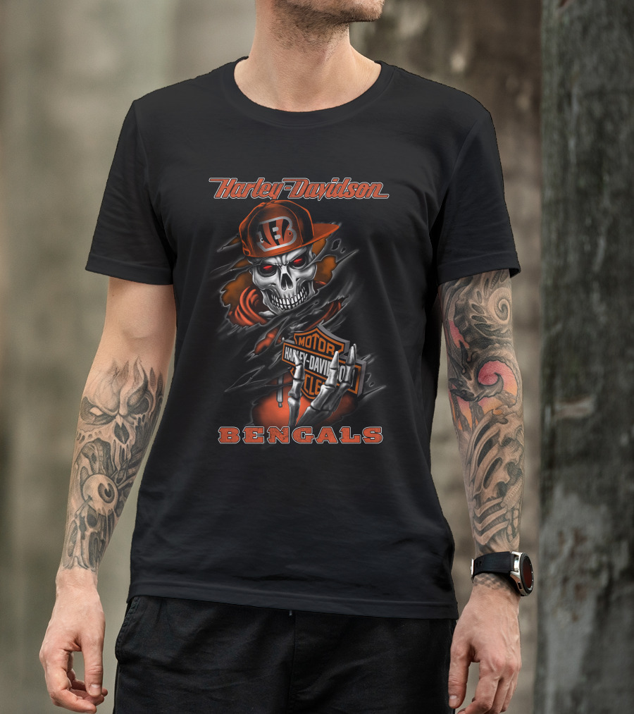 Harley Davidson Bengals Skull Logo 2020Cbe T-Shirt