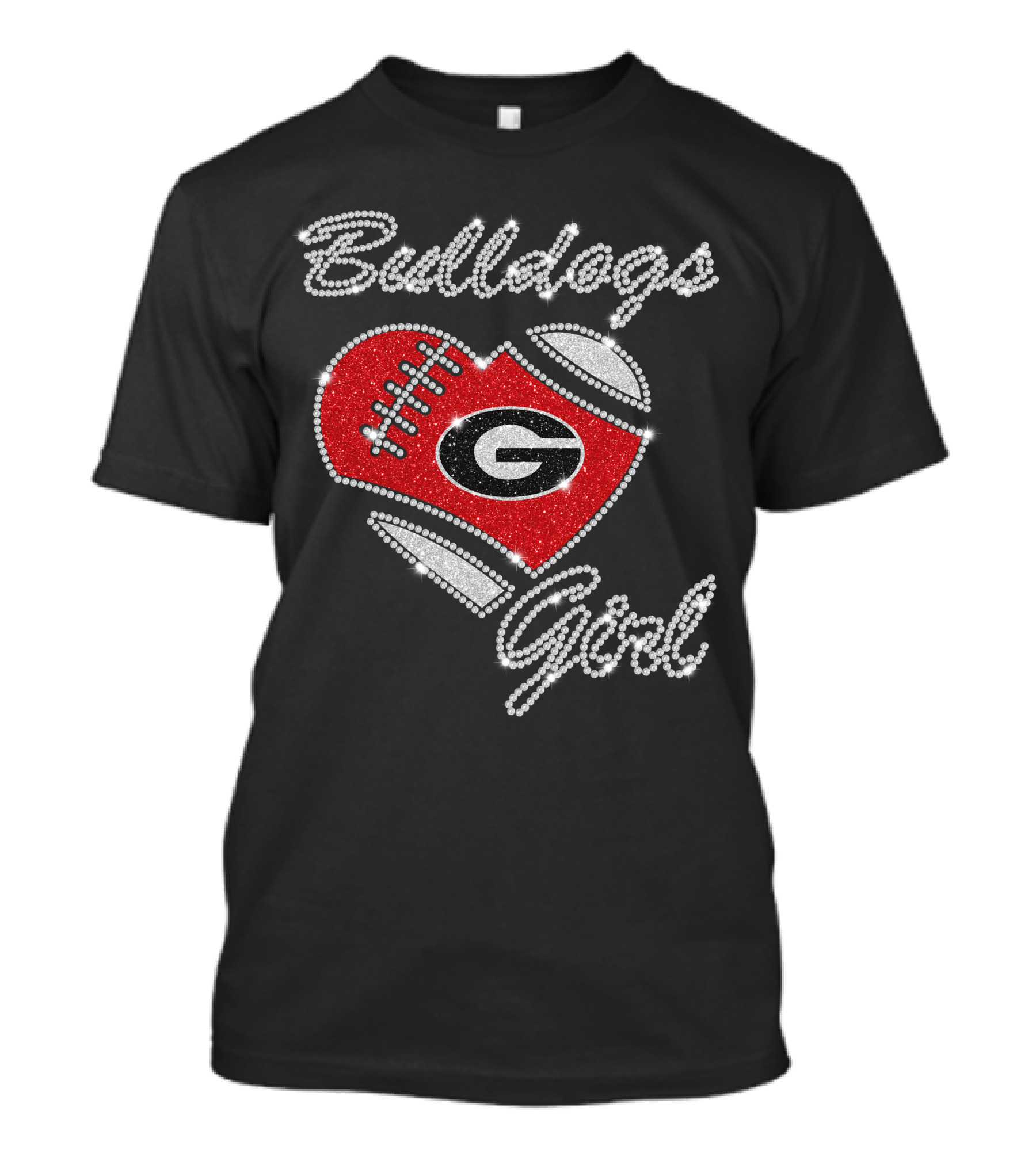 Bulldogs Girl Georgia Bulldogs Heart Football T-Shirt