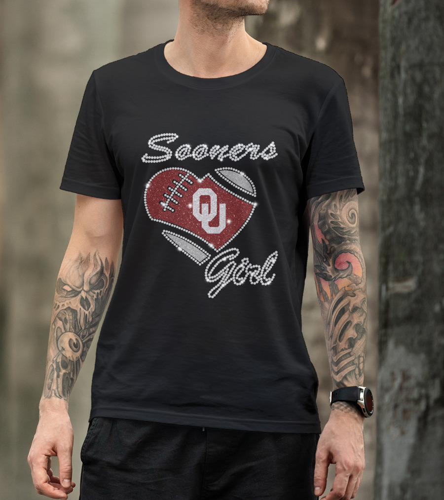 Sooners Girl Ou Football Heart Design G1003 Oklahoma Sooners T-Shirt