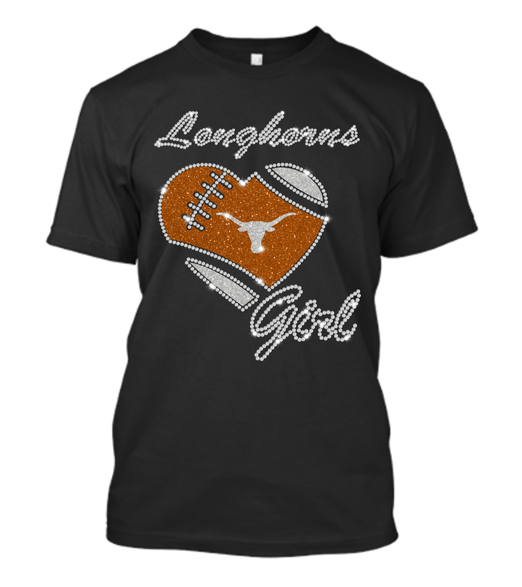 Longhorns Girl Heart Football Texas Longhorns T-Shirt