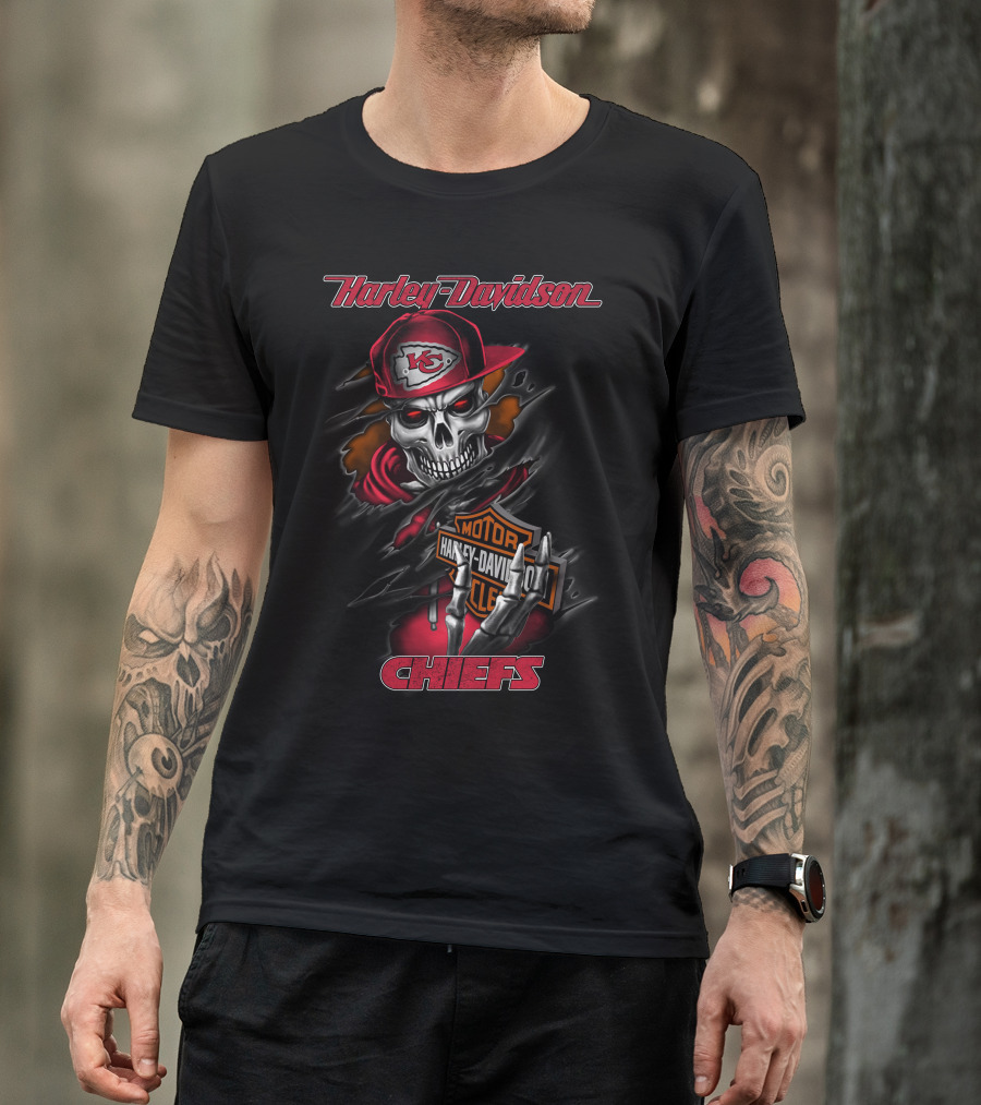 Harley Davidson Kansas City Chiefs Skeleton T-Shirt