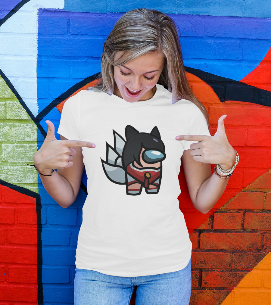 Among Us Character Cosplaying Ahri From League Of Legends T-Shirt