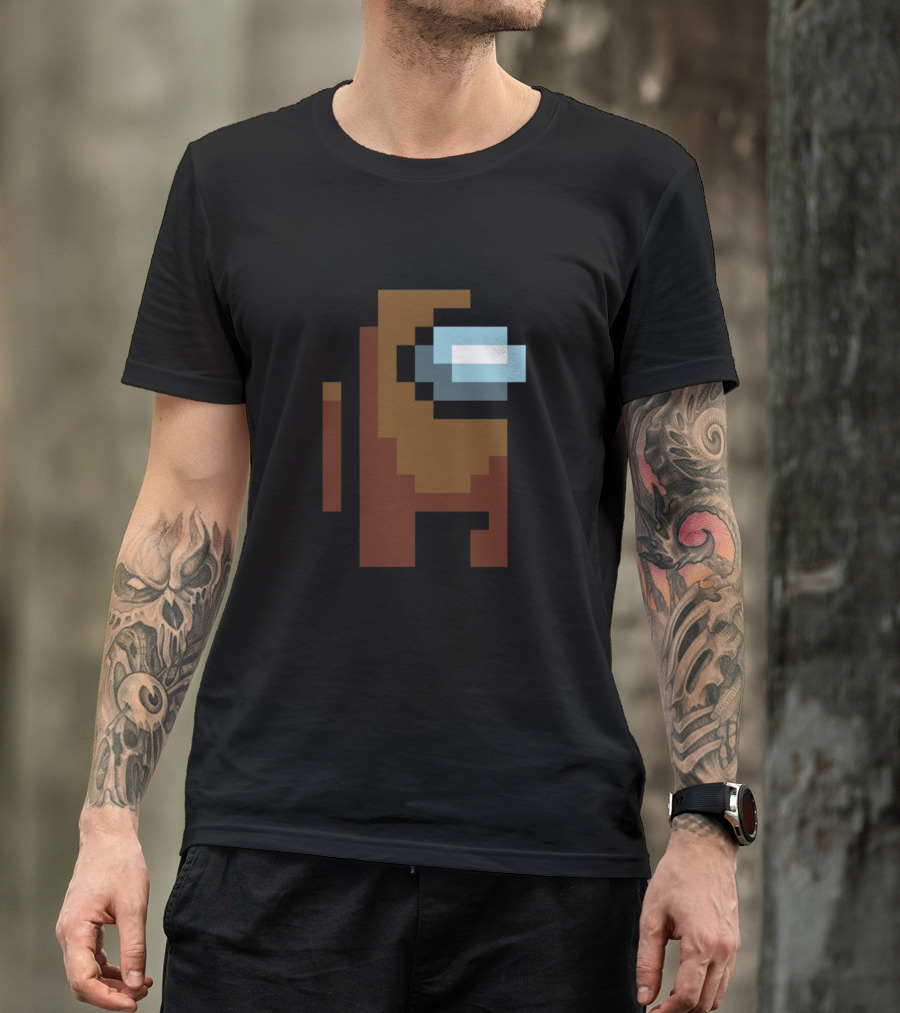 Among Us Crewmate Brown Pixel Character T-Shirt