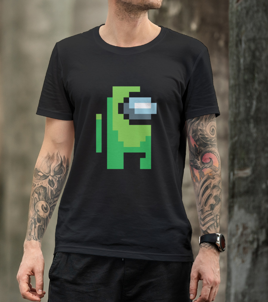 Among Us Lime Crewmate Character Pixel T-Shirt
