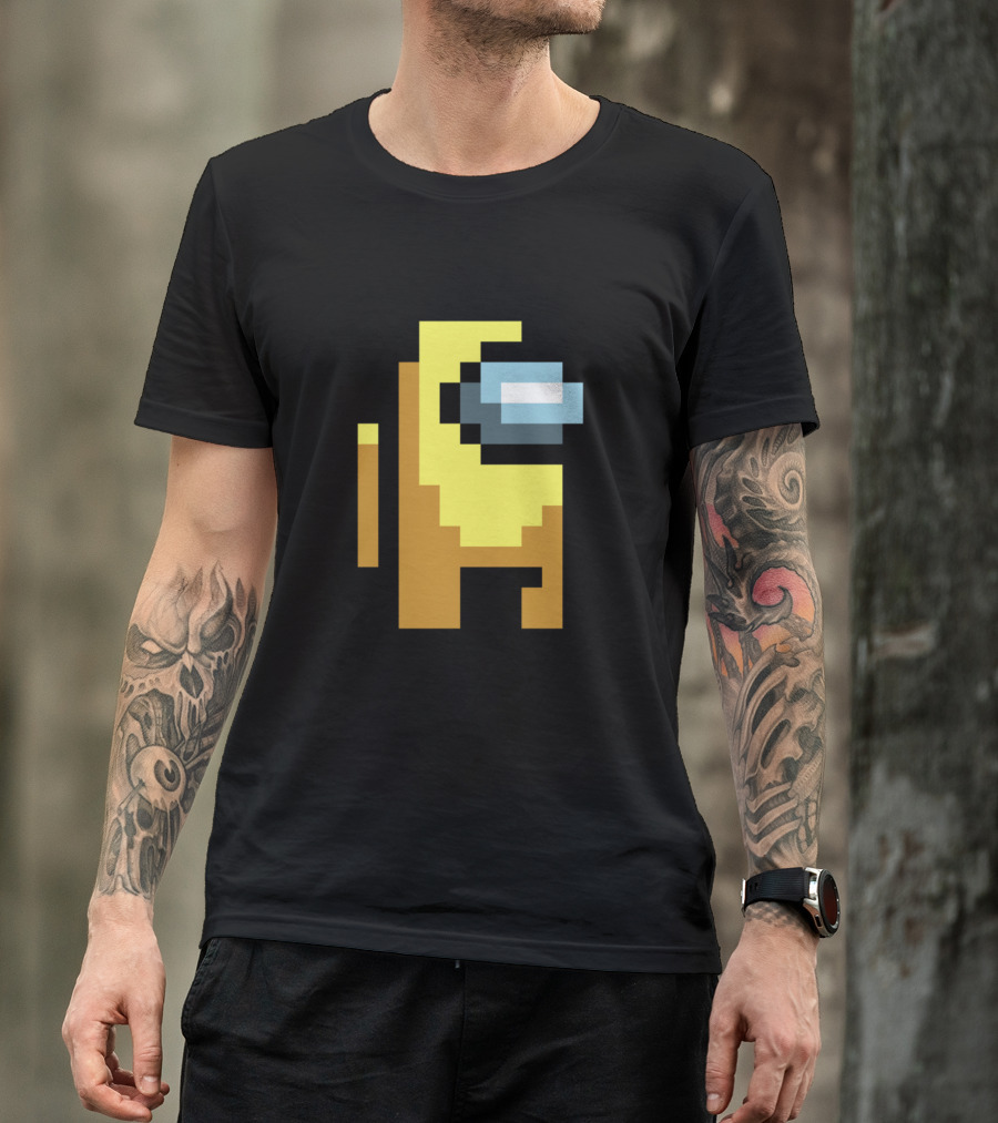 Among Us Yellow Character Pixel Art Crewmate T-Shirt
