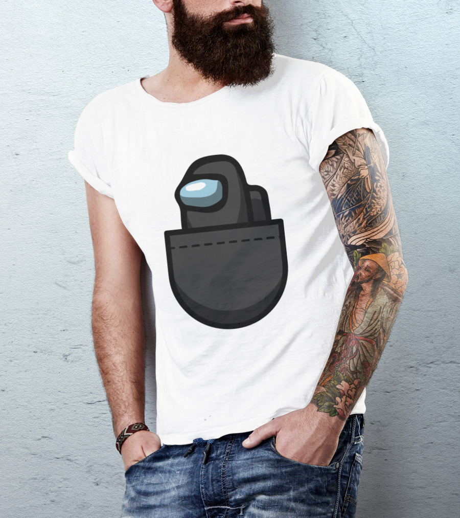 Black Crewmate Among Us Pocket T-Shirt