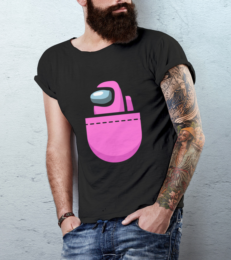 Among Us Pink Crewmate Pocket T-Shirt
