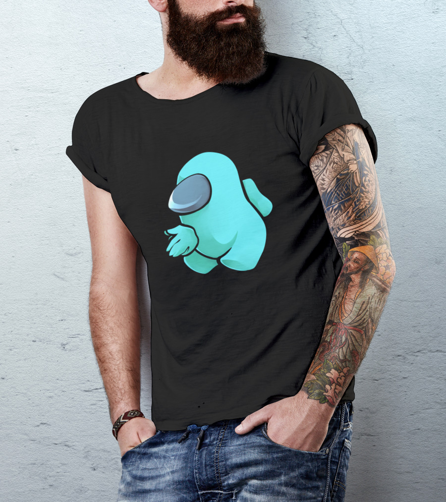 Sus Light Blue Crewmate Character T-Shirt