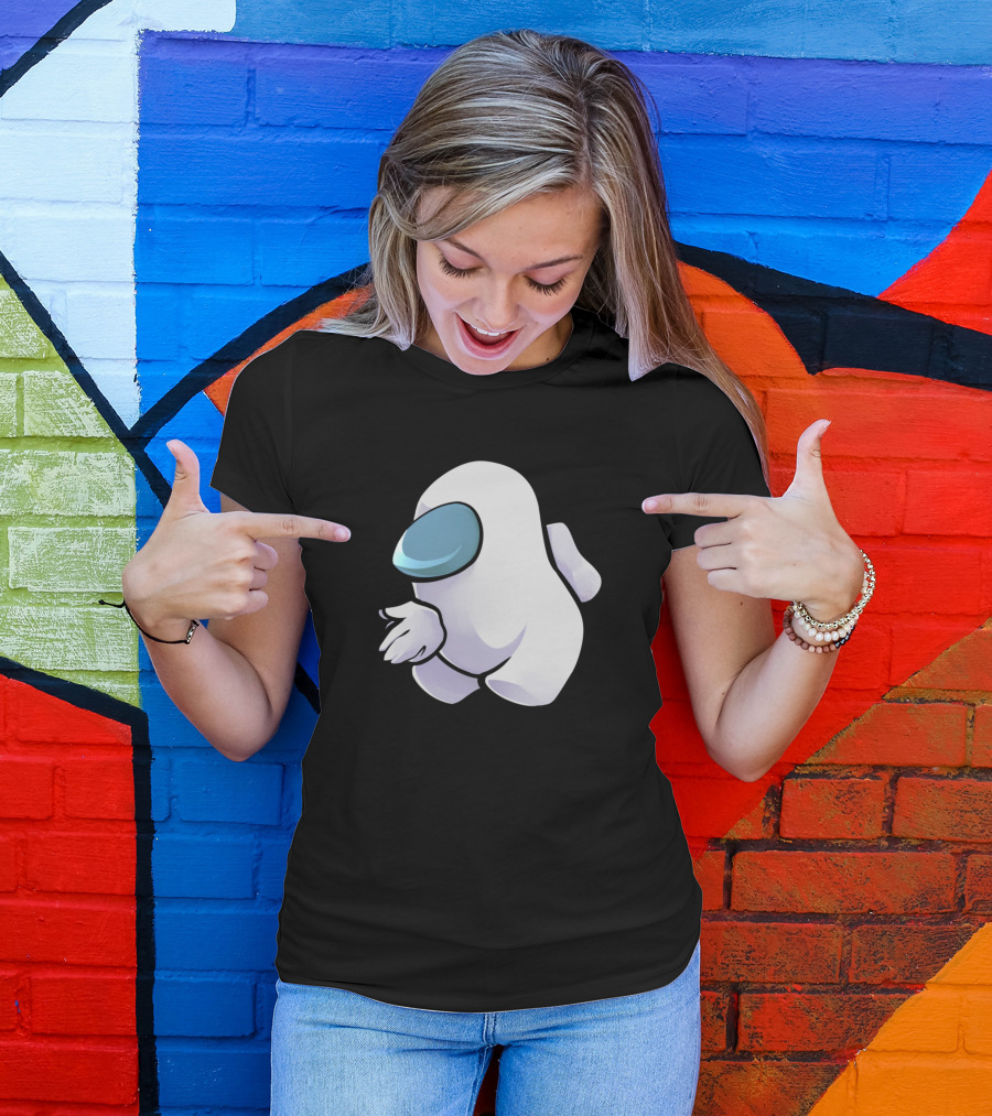 Sus White Among Us Character Crewmate T-Shirt