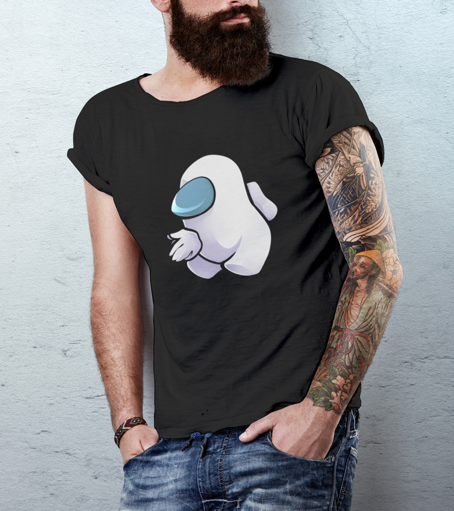 Sus White Among Us Character Crewmate T-Shirt