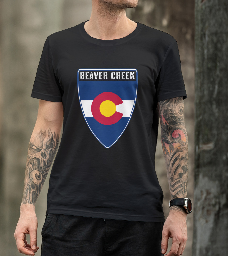 Beaver Creek Colorado Flag Shield Emblem T-Shirt