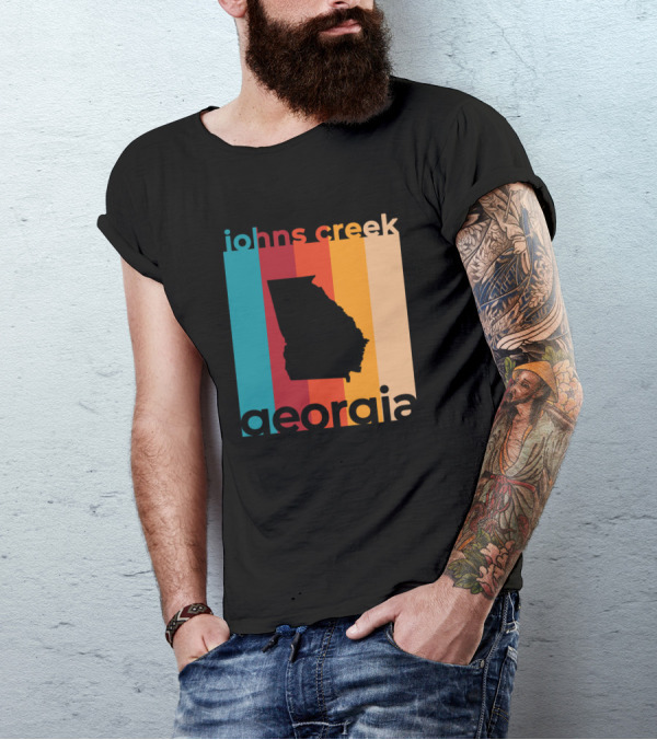 Johns Creek Georgia Retro State T-Shirt