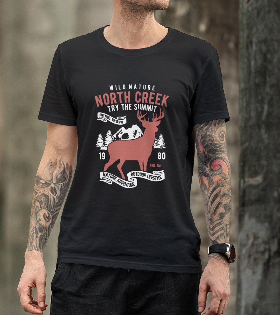 Wild Nature North Creek Try The Summit Ontario Reserve Nature Adventure Outdoor Lifestyle 1980 T-Shirt