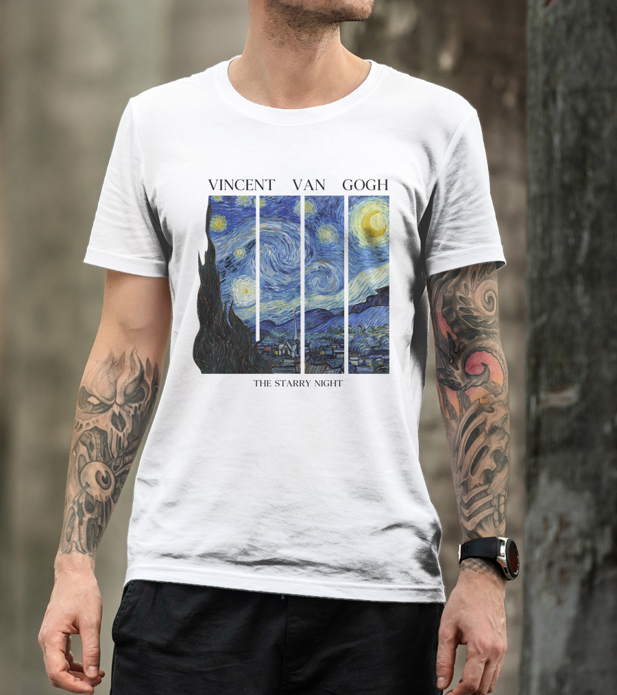 Vincent Van Gogh The Starry Night Quadrant Series T-Shirt