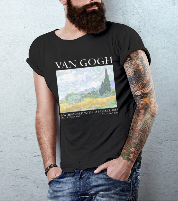 Van Gogh Wheatfield With Cypresses 1889 Oil On Canvas 72.1 X 90.9 Cm T-Shirt