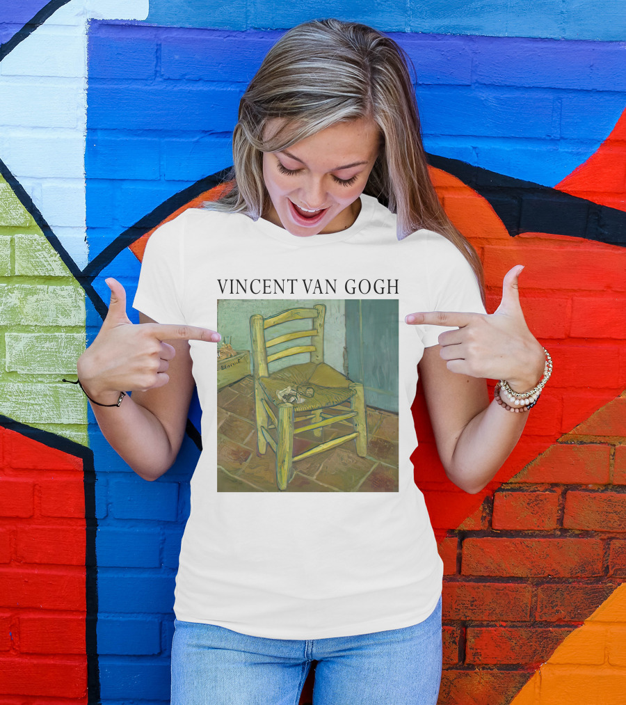 Vincent Van Gogh Wooden Chair With Pipe And Letters T-Shirt