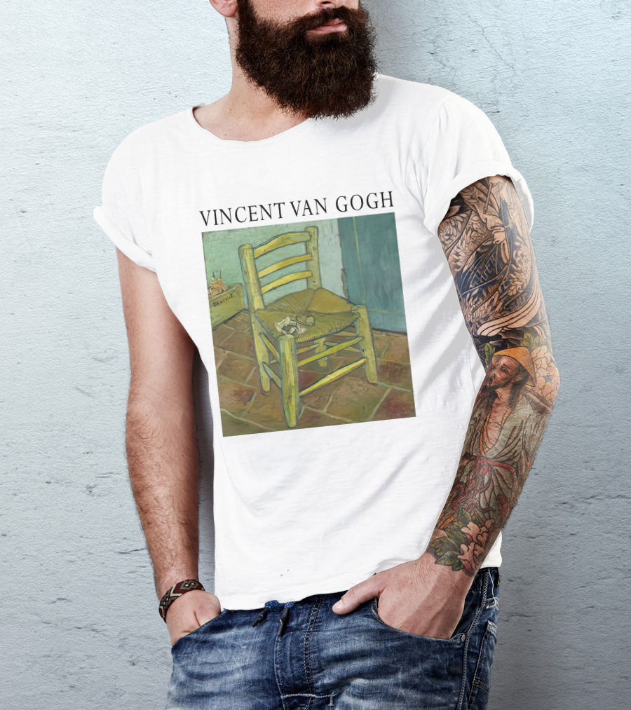 Vincent Van Gogh Wooden Chair With Pipe And Letters T-Shirt