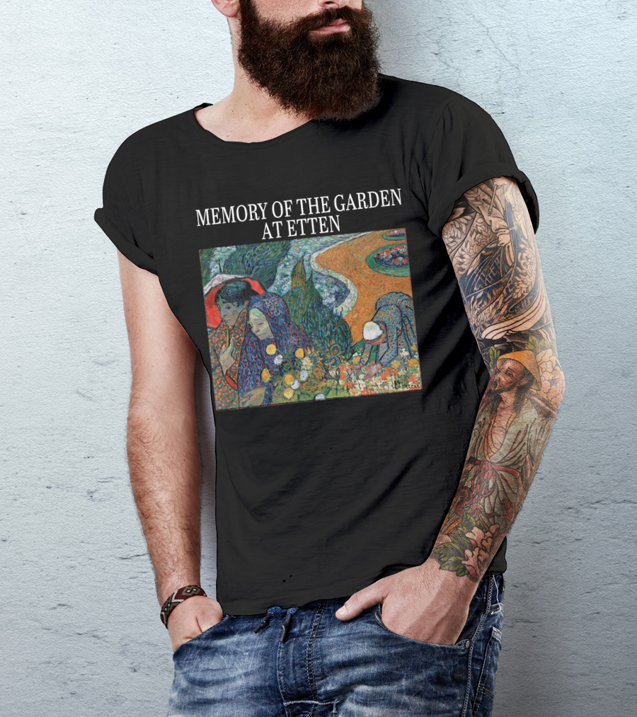 Memory Of The Garden At Etten Vincent Van Gogh Patterned Floral Scene T-Shirt