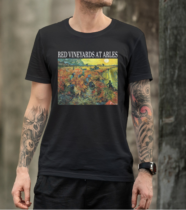 Red Vineyards At Arles Vincent Van Gogh Painting Dark T-Shirt