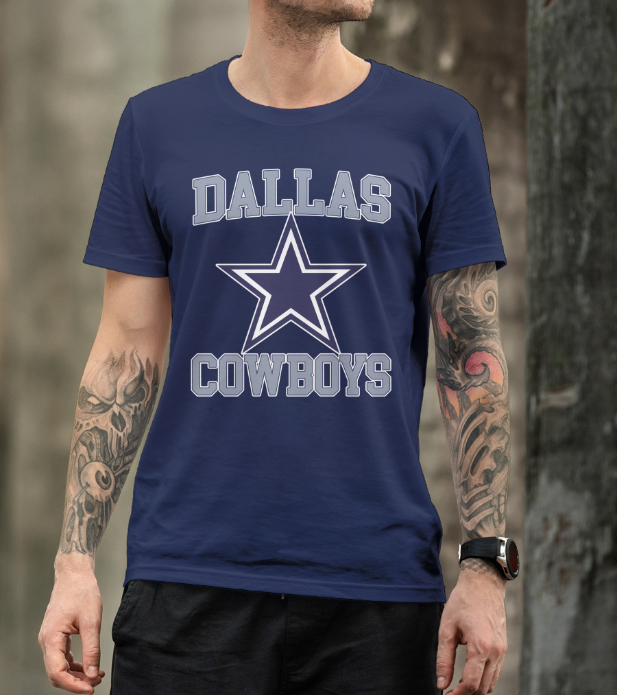 Dallas Cowboys Star Logo Gray Background T-Shirt