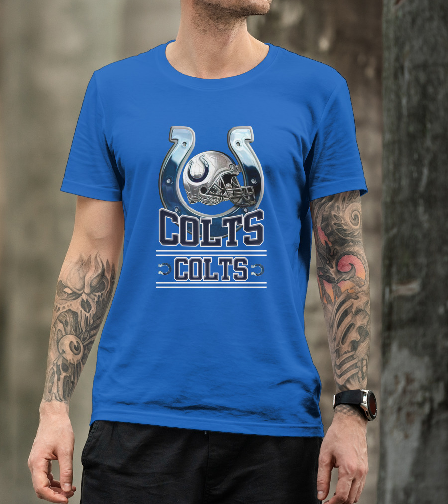 Colts Horseshoe Helmet Indianapolis Colts Colts T-Shirt