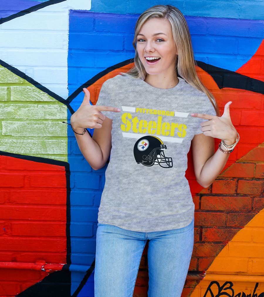 Pittsburgh Steelers Football Helmet NFL Team T-Shirt