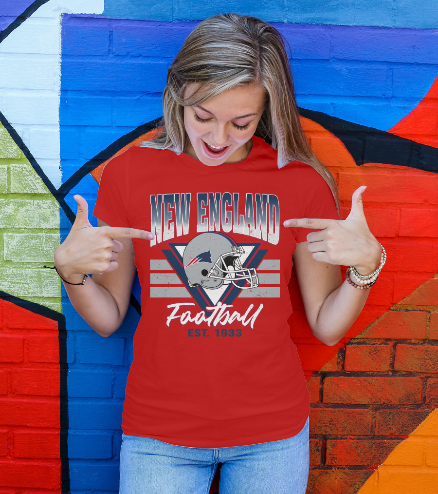 New England Patriots Football Helmet Est. 1933 T-Shirt