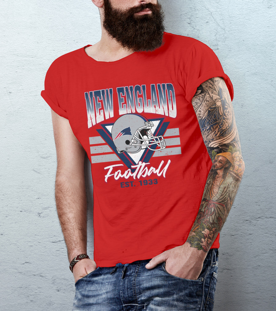 New England Patriots Football Helmet Est. 1933 T-Shirt