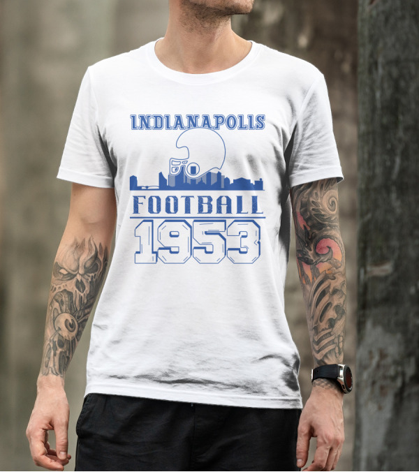 Indianapolis Football 1953 Helmet Skyline T-Shirt