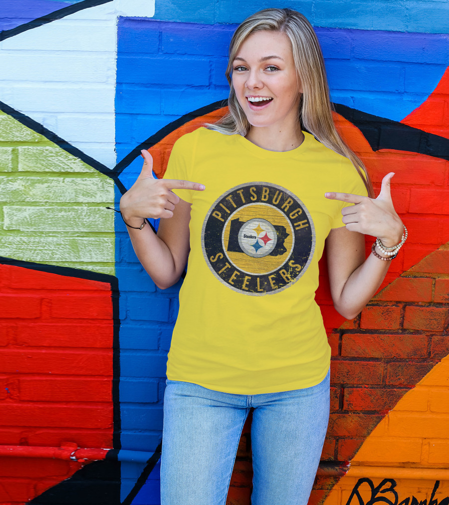 Pittsburgh Steelers Pennsylvania State Logo Circle T-Shirt