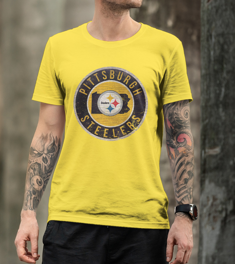 Pittsburgh Steelers Pennsylvania State Logo Circle T-Shirt