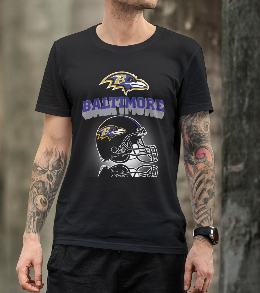 Baltimore Ravens Football Helmet Logo Ravens Head T-Shirt