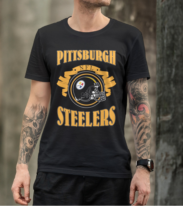 Pittsburgh Steelers NFL Logo Helmet T-Shirt