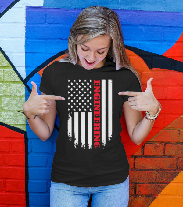 American Flag Engineering USA Patriotic Player T-Shirt