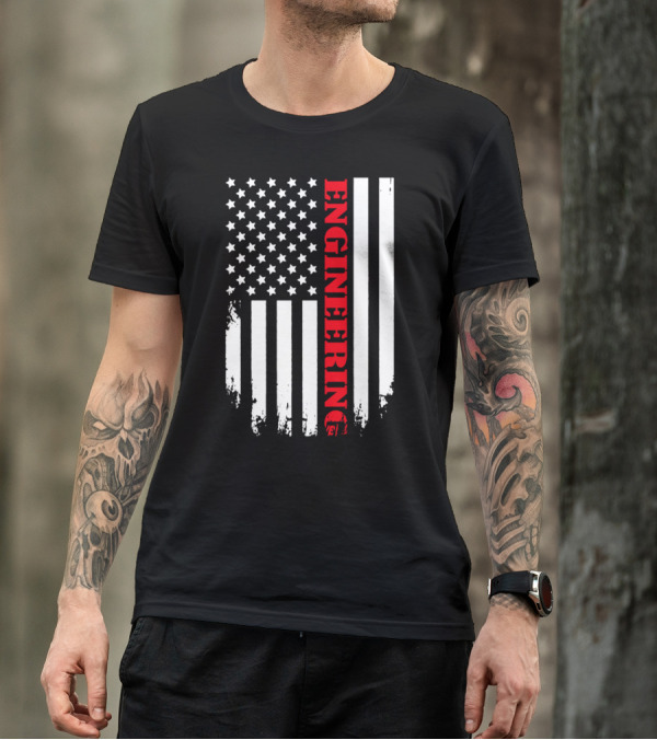 American Flag Engineering USA Patriotic Player T-Shirt