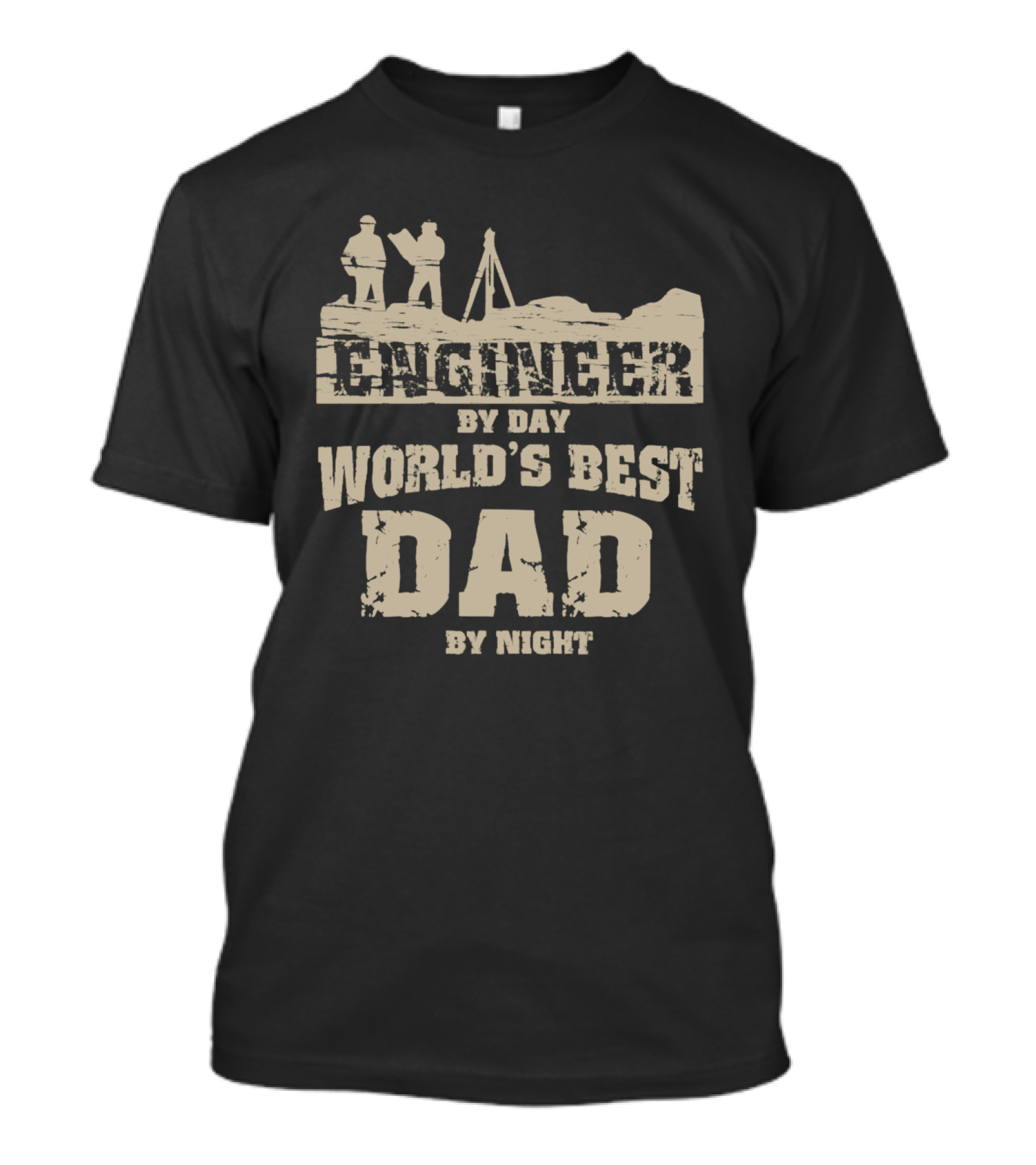 Engineer By Day World's Best Dad By Night Casual Wear T-Shirt