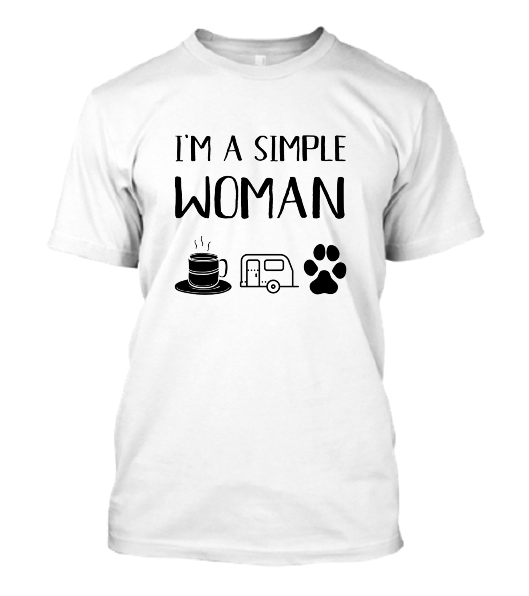 I'm A Simple Woman Coffee Camping Dogs T-Shirt
