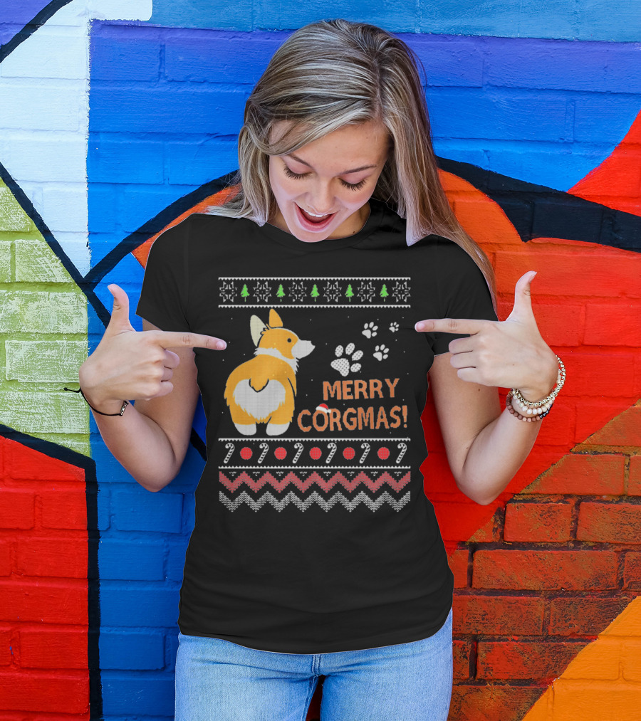 Merry Corgmas Funny Dog Christmas T-Shirt