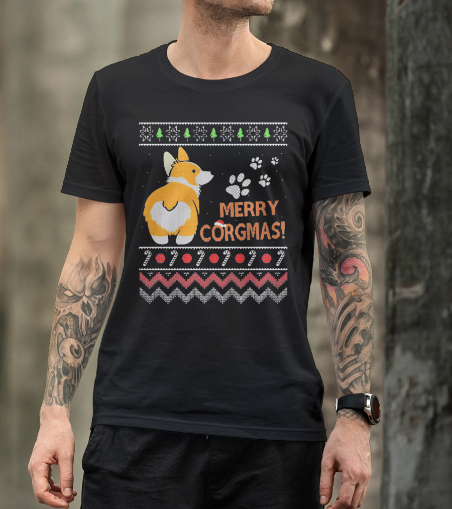 Merry Corgmas Funny Dog Christmas T-Shirt