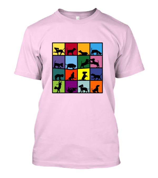 Dog Cube Beagle Silhouette Grid T-Shirt